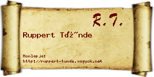 Ruppert Tünde névjegykártya